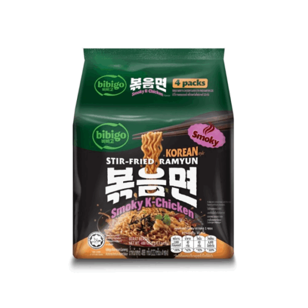 BIBIGO STIR – FRIED RAMYUN SMOKY K-CHICKEN 122GR. MULTI 4UND